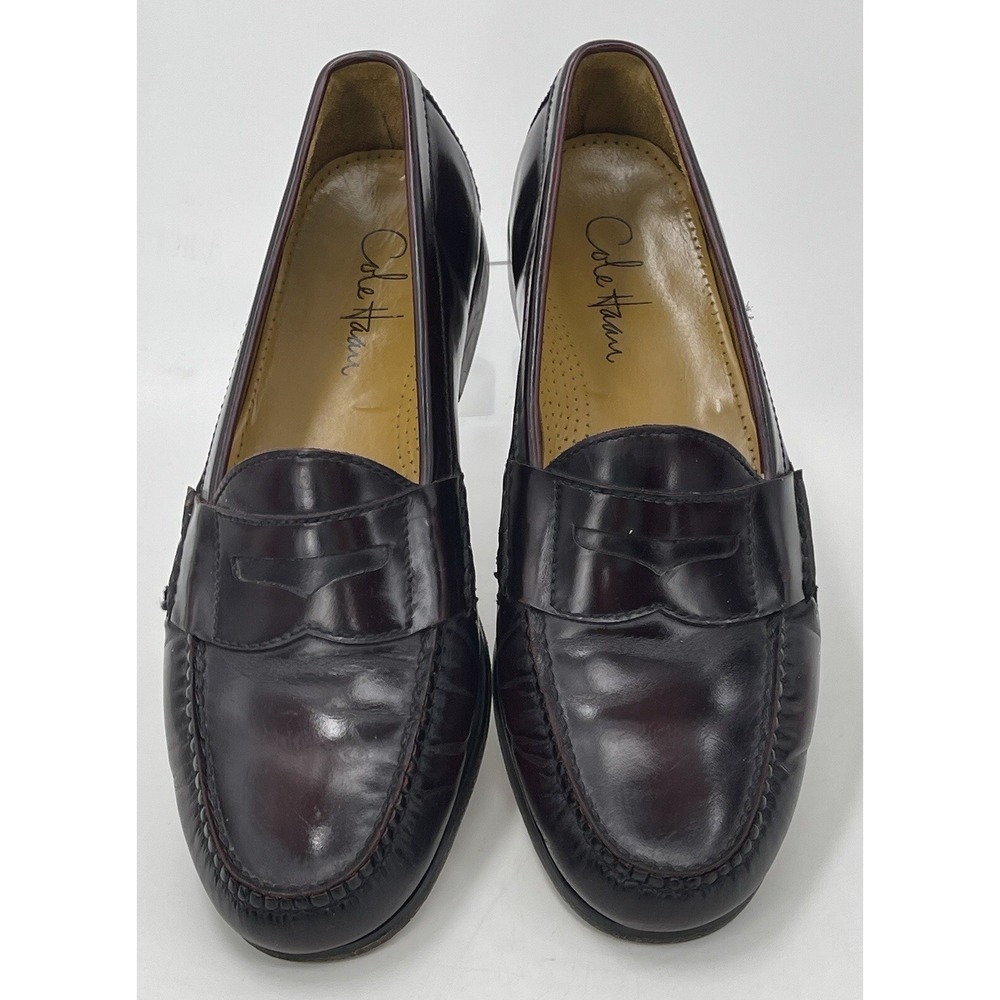 Cole Haan 03504 Burgundy Leather Moc‎ Toe Penny Loafers Men's 10.5 D